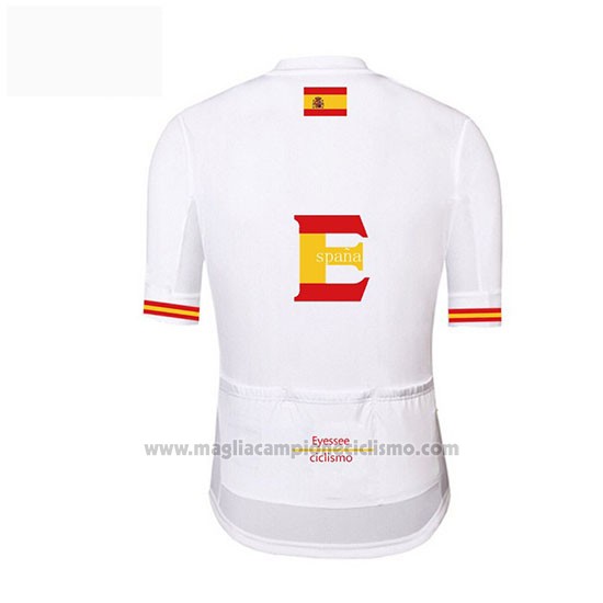 2019 Abbigliamento Ciclismo Vuelta Espana Bianco Manica Corta e Salopette